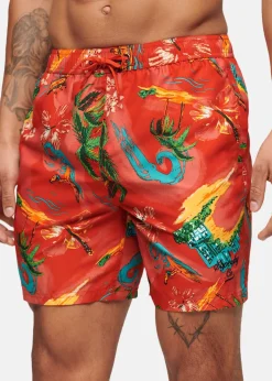 HAWAIIAN PRINT 17" SWIM SHORT