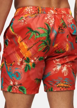 HAWAIIAN PRINT 17" SWIM SHORT