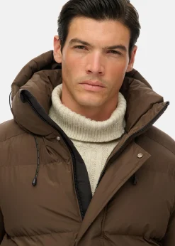 HOODED 5 BAFFLE SPORTS PUFFER