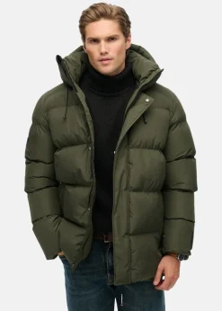 HOODED 5 BAFFLE SPORTS PUFFER