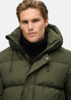 HOODED 5 BAFFLE SPORTS PUFFER