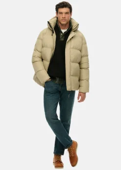 HOODED 5 BAFFLE SPORTS PUFFER