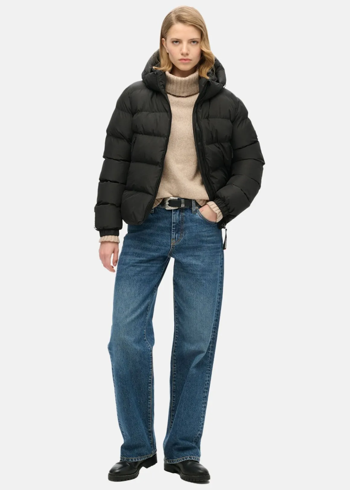 Hooded Sports Puffer Jacket