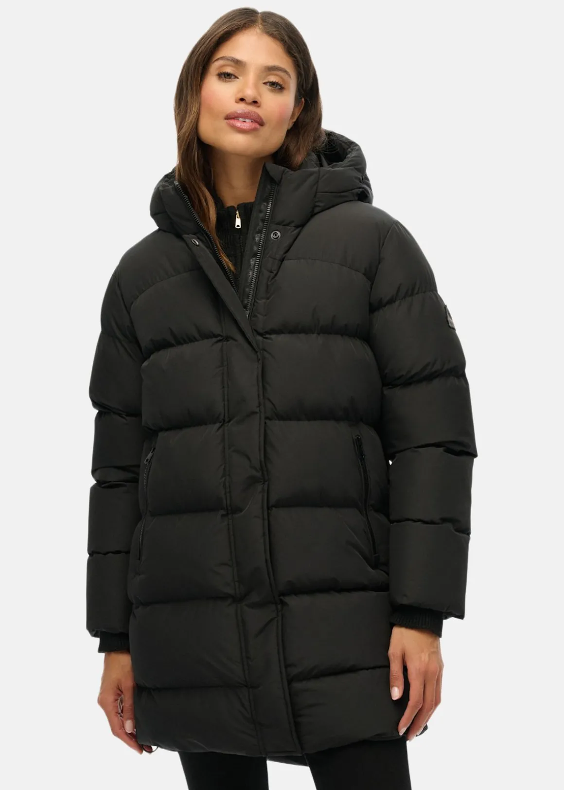 HOODED SPORTS PUFFER MID JKT