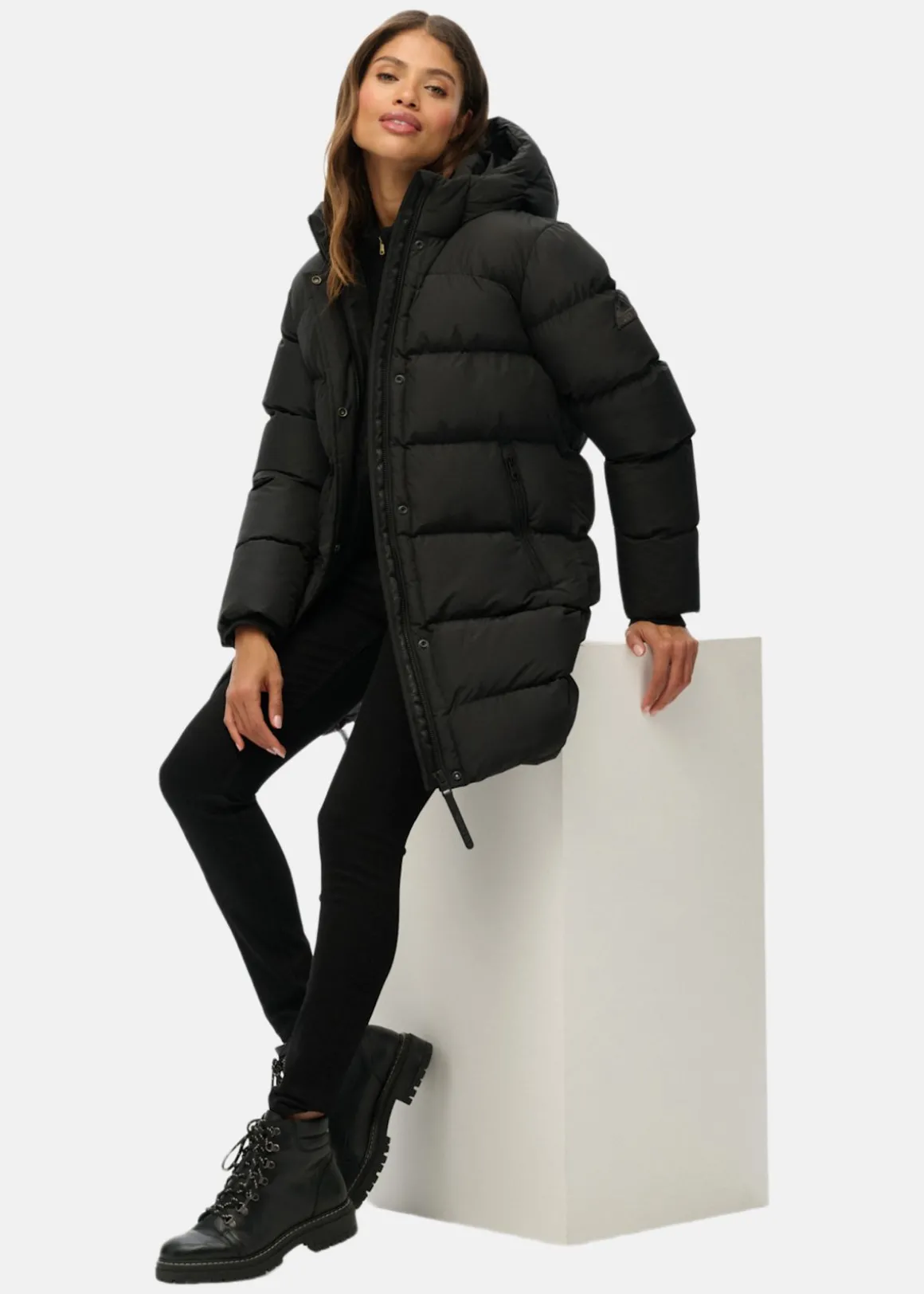 HOODED SPORTS PUFFER MID JKT