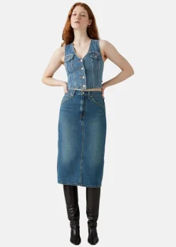 HR BACK SLIT SKIRT RIVETING CL