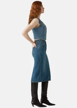 HR BACK SLIT SKIRT RIVETING CL