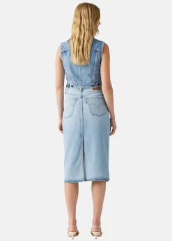 HR BACK SLIT SKIRT RIVETING CL