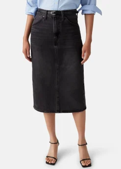 HR BACK SLIT SKIRT RIVETING CL