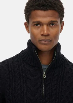 JACOB CABLE KNIT HALF ZIP