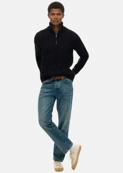 JACOB CABLE KNIT HALF ZIP