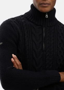 JACOB CABLE KNIT HALF ZIP