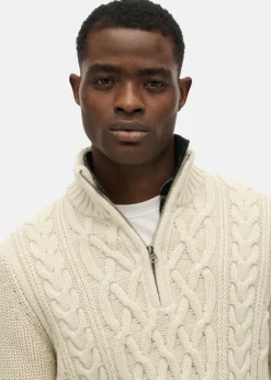 JACOB CABLE KNIT HALF ZIP