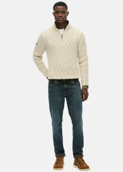 JACOB CABLE KNIT HALF ZIP
