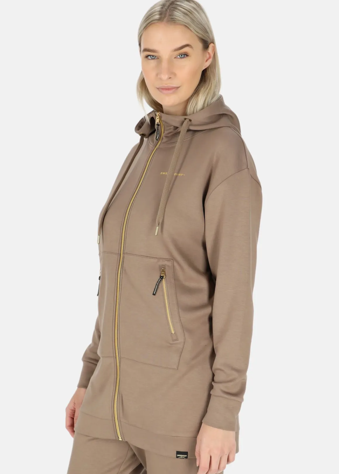 Lounge Long Zip Hood W