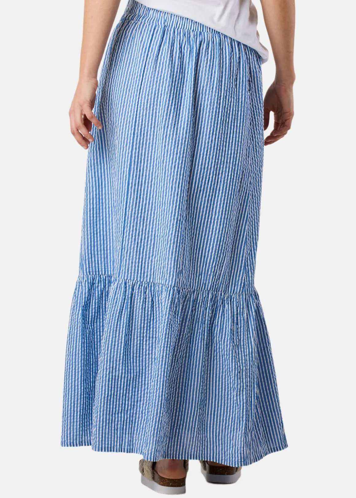 Marina Seersucker Long Skirt W