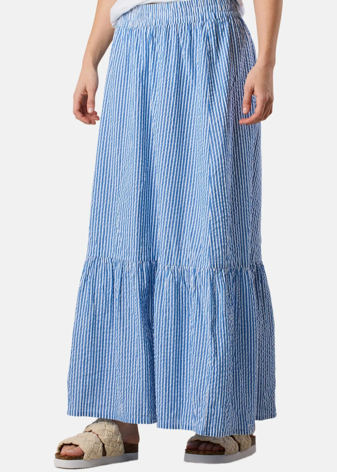 Marina Seersucker Long Skirt W