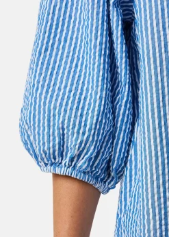 Marina Seersucker Oversized Shirt W