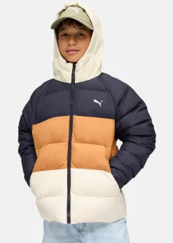 Synthetic Hooded Puffer Jacket